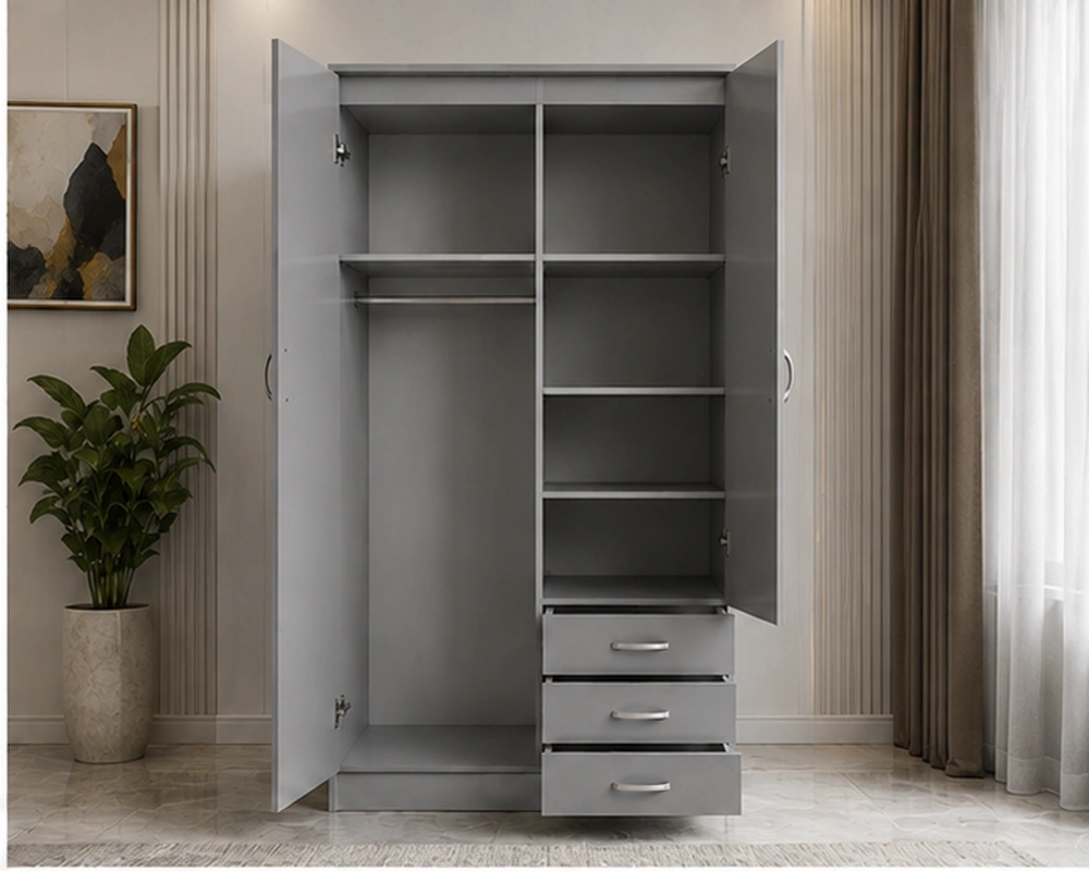 Space-Saving 2-Door Mirrored Wardrobe – Stylish Clothes Storage Cabinet - Image 2