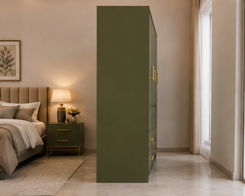 Modern 5 Door Wardrobe with Mirror & 4 Drawers Premium Design - Image 2