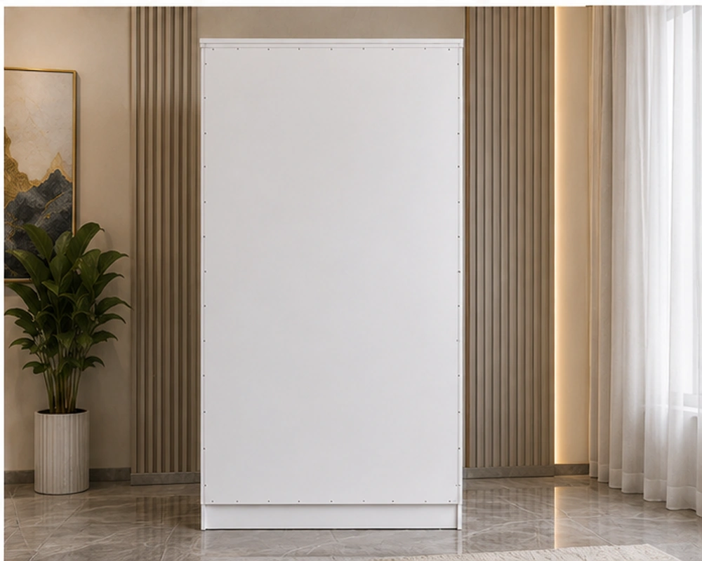 White Space-Saving Mirrored Wardrobe – Modern Bedroom Furniture - Image 4