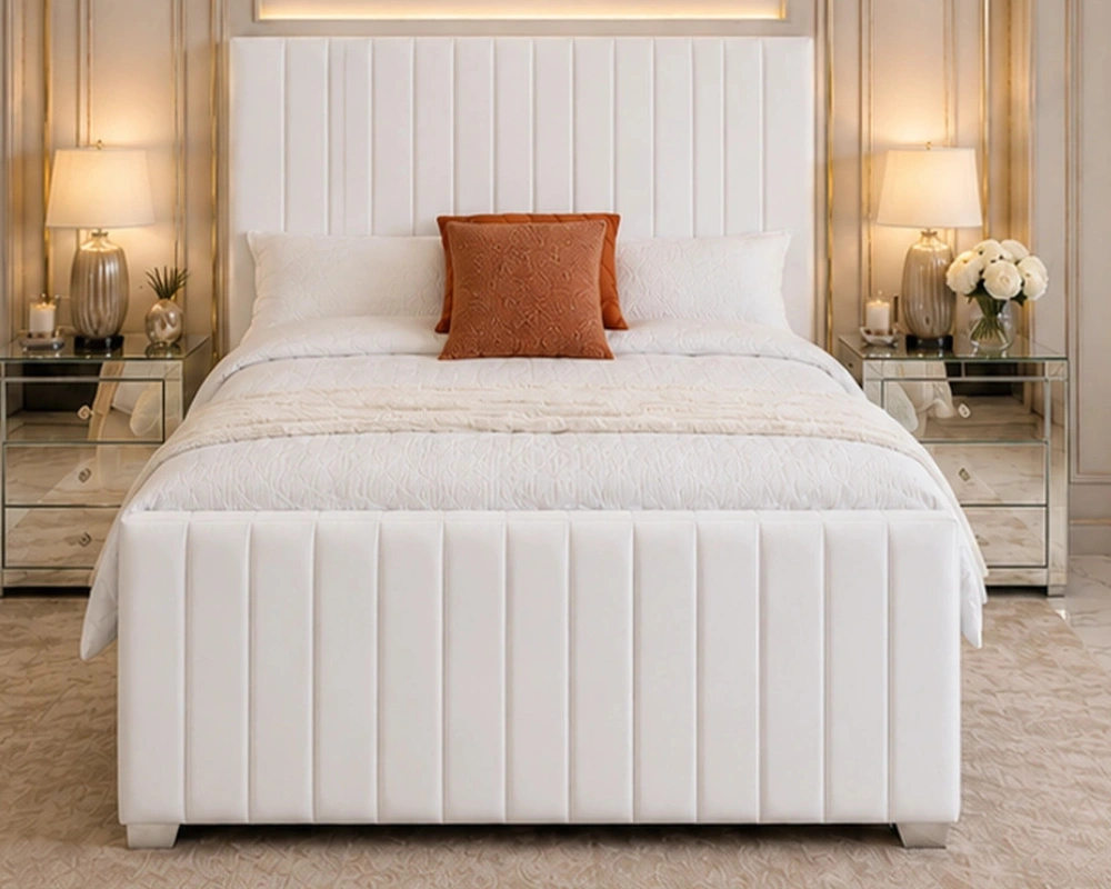 Panel Line King Size Bed with Mattress – 180 x 200 cm - Image 2