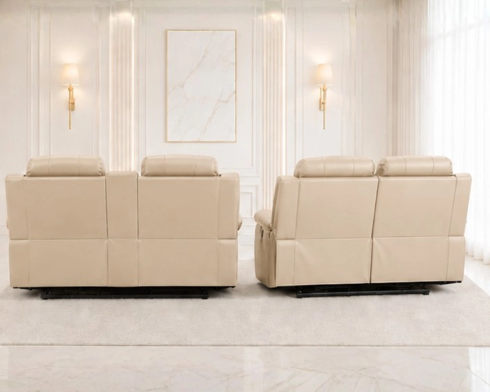 Beige Roma Recliner Sofa Set 3+2 – Luxury Leather Living Room Suite - Image 4