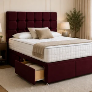 Durable King Size Divan Bed Frame – Premium King Bed Frame with Mattress Included