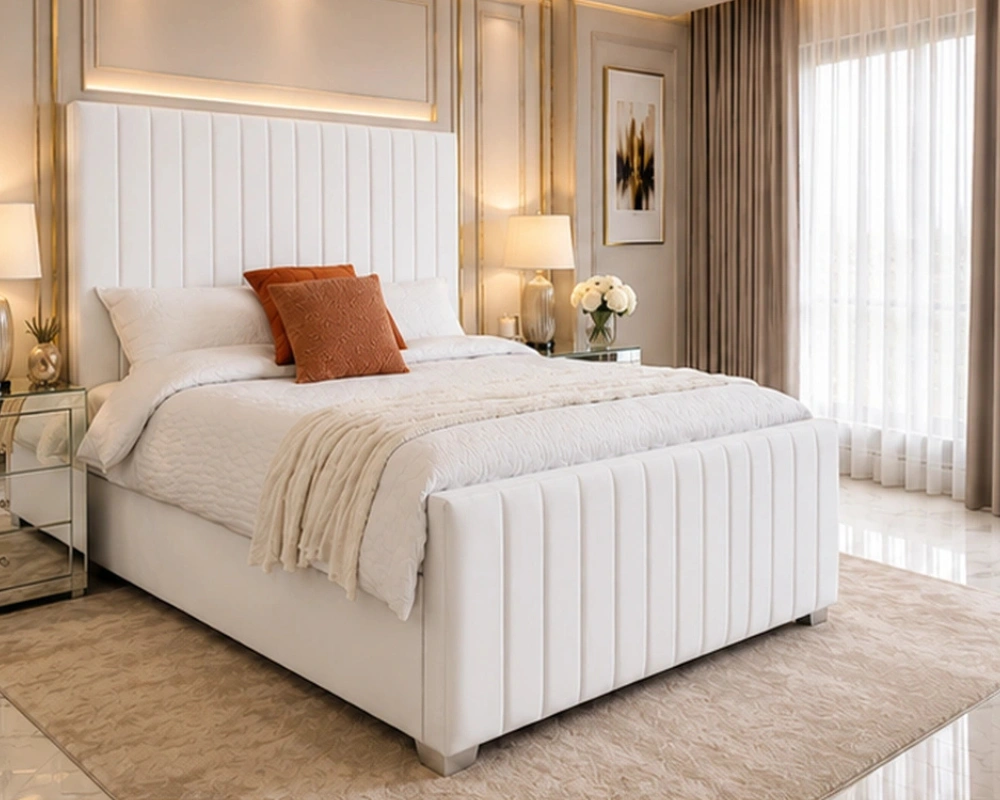 Panel Line King Size Bed with Mattress – 180 x 200 cm