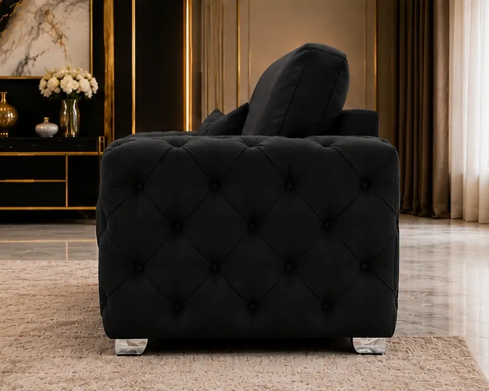 Luxury Black 1 Seater Sofa – Sophisticated Style & Everyday Comfort - Image 3