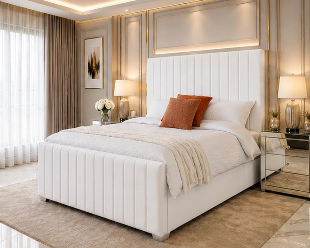 Panel Line King Size Bed with Mattress – 180 x 200 cm - Image 4