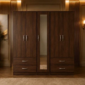 Large 5 Door Wardrobe with Mirror & Drawers – Modern Bedroom Furniture