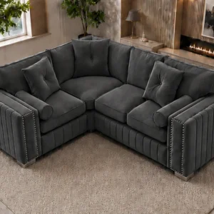 4 Seater Dark Grey Sofa - Stylish Plush Sofa for Modern Homes