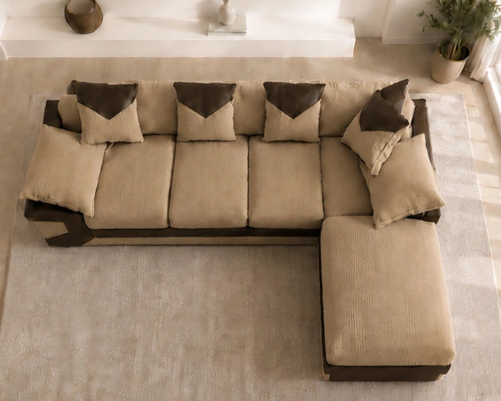 Oak Dino Corner 5 Seater Sofa – Stylish Leather Touch Corner Sofa for Modern Living Rooms - Image 2