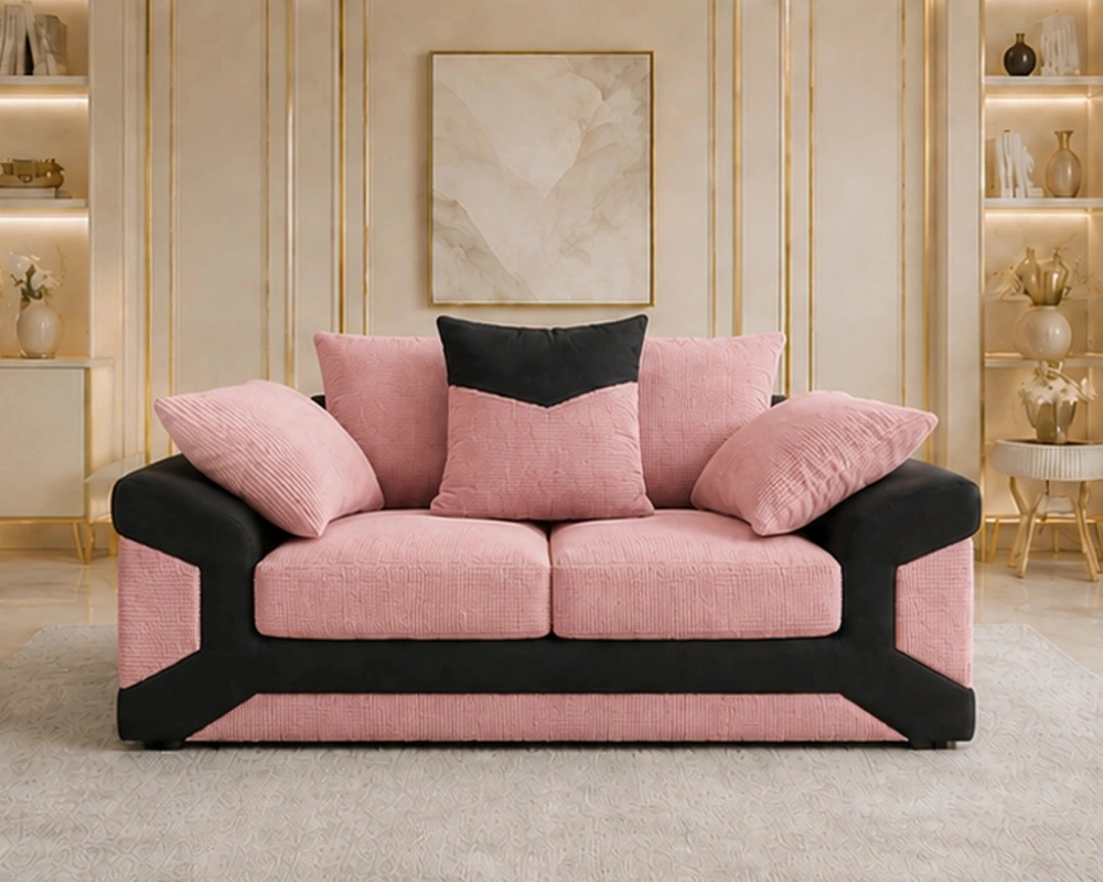 2 Seater Dino Sofa Pink Luxury Modern Sofa - Stylish & Comfortable Sofa