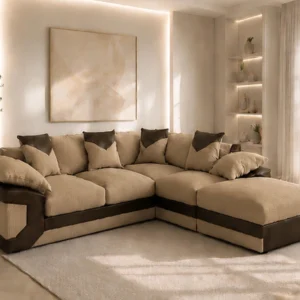 Oak Dino Corner 5 Seater Sofa – Stylish Leather Touch Corner Sofa for Modern Living Rooms