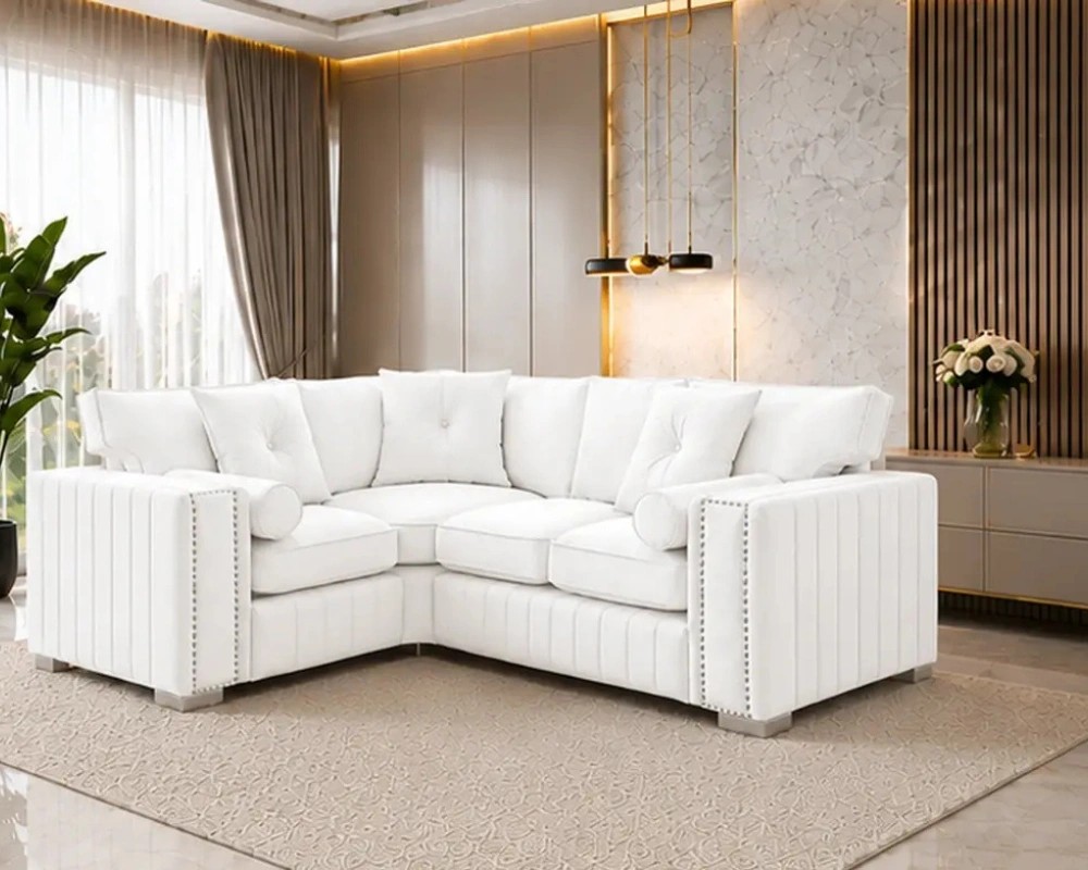 White 4 Seater Sofa - Luxury Modern Sofa with Spacious Seating - Image 2