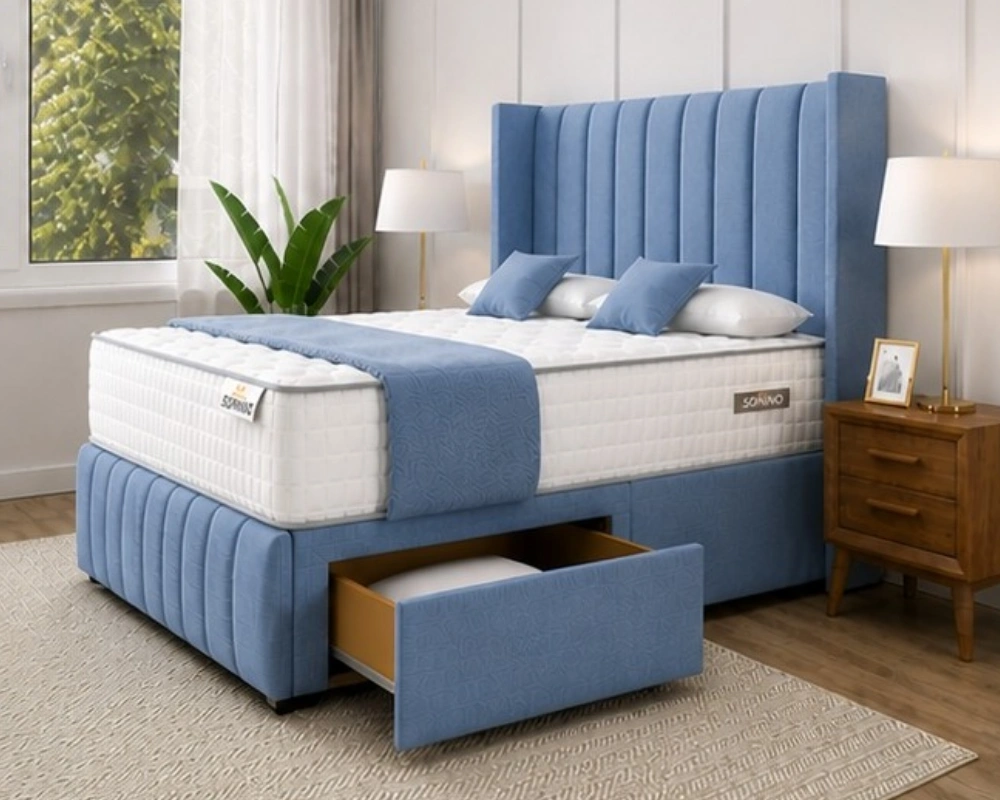 Modern Storage King Size Divan Bed Frame – King Size Bed Frame with Mattress – Modern Storage Solution - Image 4