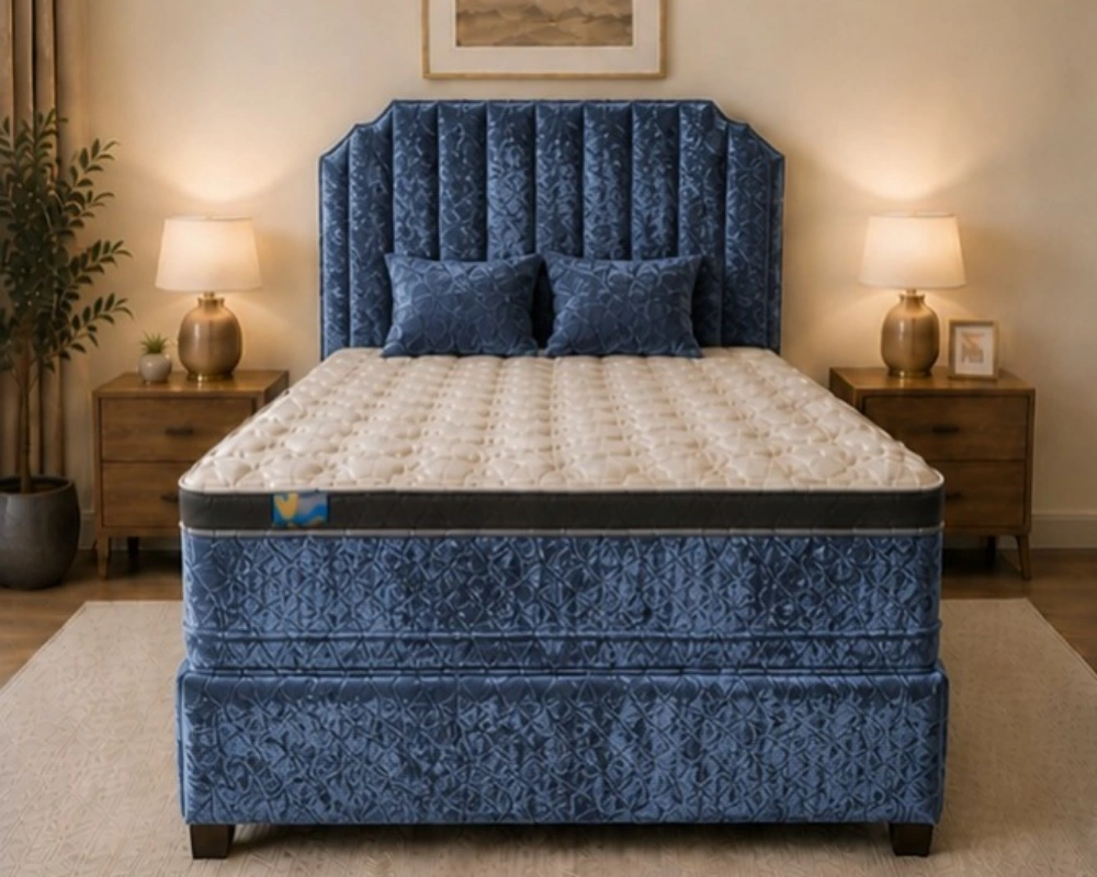 Luxury Divan King Size Bed Complete with Comfortable Mattress - Image 2
