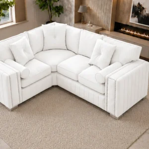 White 4 Seater Sofa - Luxury Modern Sofa with Spacious Seating