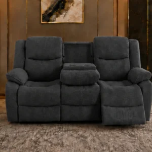 Roma 3 Seater Recliner Sofa Charcoal - Modern Luxury Reclining Sofa for Living Room