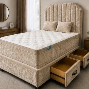 Contemporary King Size Divan Bed with Mattress - King Size Divan Bed
