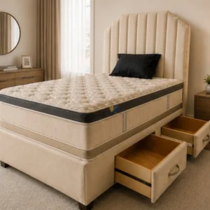 Modern King Size Divan Bed with Mattress