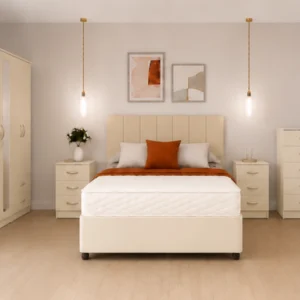 Complete Bedroom Furniture Set King Storage Bed – 6 Door Wardrobe – 5 Drawer Chest – 2 Bedside Tables