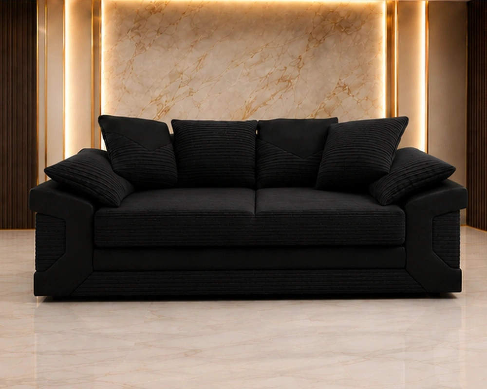Dino 3 Seater Sofa – Elegant Black Lounge Sofa