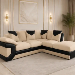 Beige 5 Seater Corner Sofa – Elegant Modern L Shape Sofa