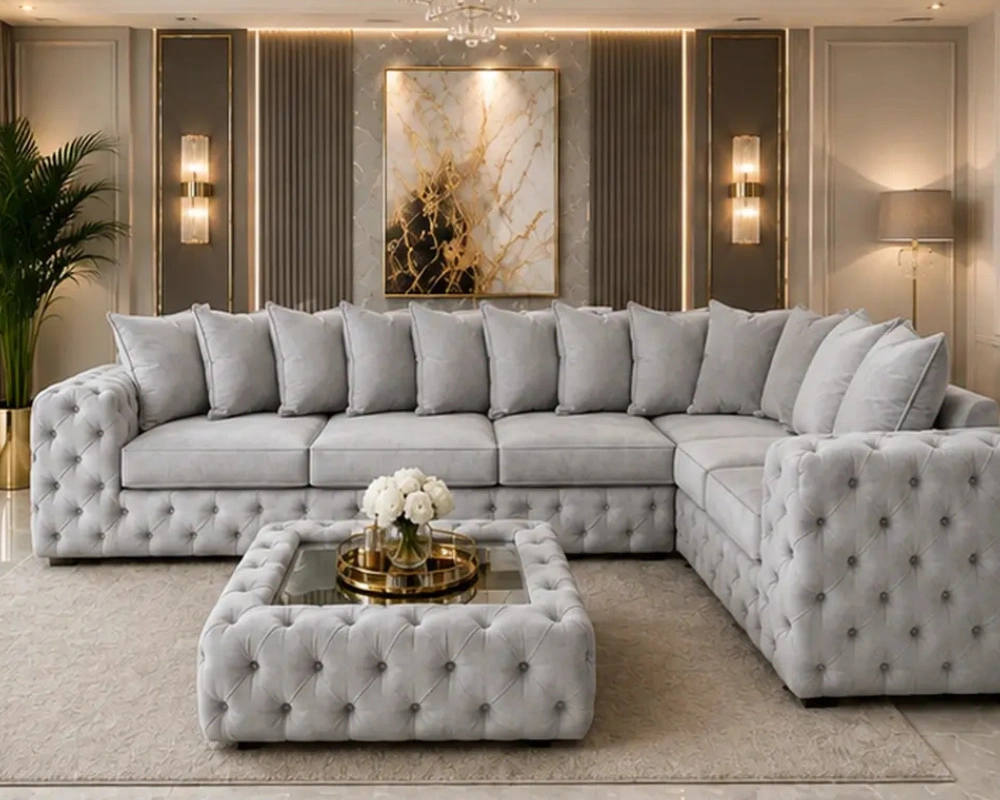 Light Grey L Shape Sofa – Modern Comfort with a Luxury Finish - Image 2