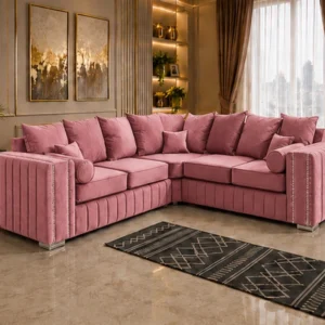 Luxury Pink Corner Sofa - Stylish Comfort Sofa for Contemporary Homes
