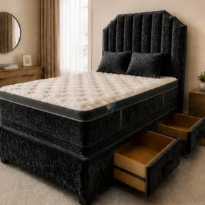 Divan Bed with mattress and Drawer Storage - Double Divan Bed Base for Spacious Rooms