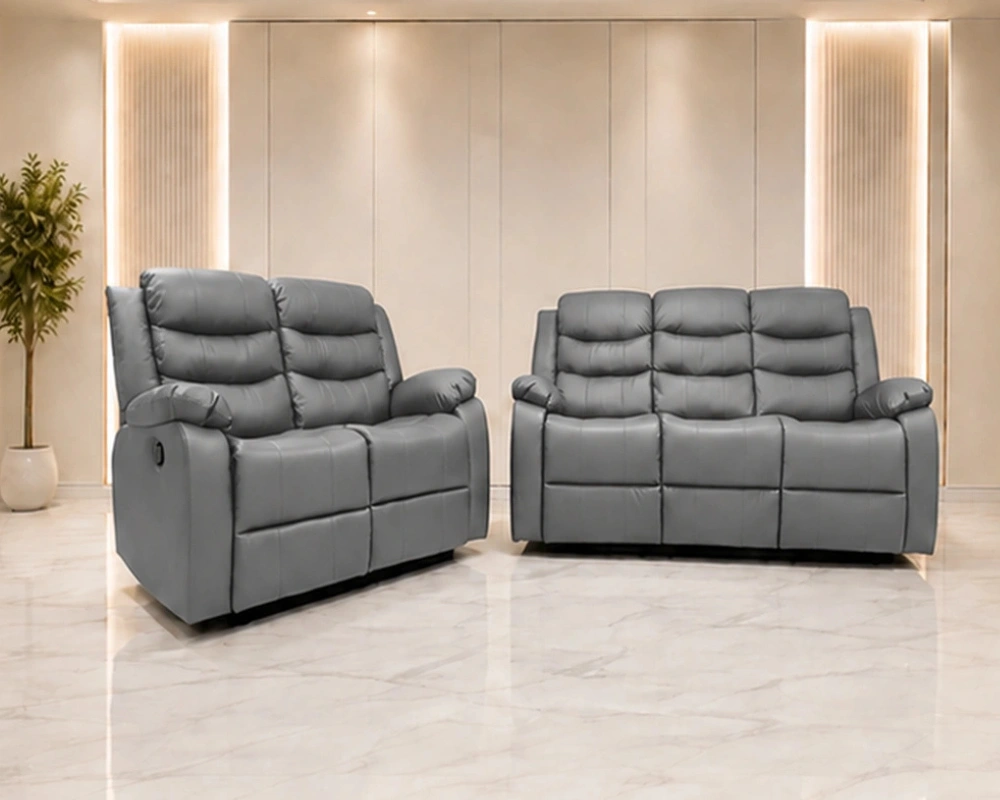 Grey Leather Recliner Sofa UK – Stylish Comfort with Reclining Seats - Image 2