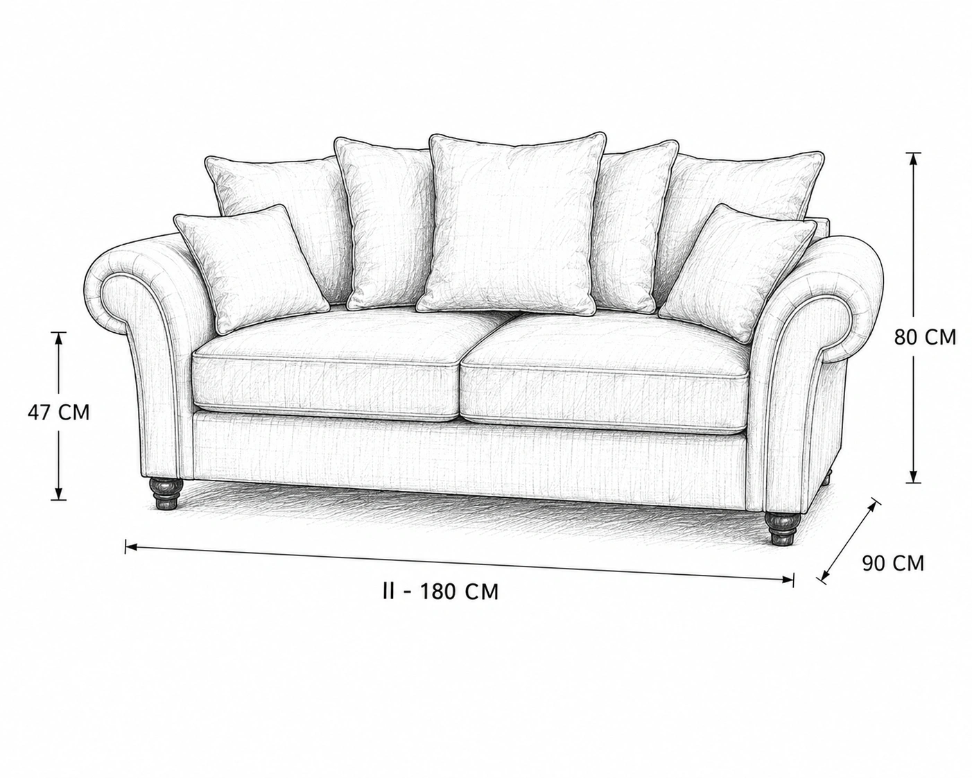 Ashwin 2 Seater Sofa - Living Room 2 Seater Sofa - Image 4