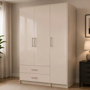 3 Door Wardrobe with 2 Drawers – Premium Bedroom Organizer