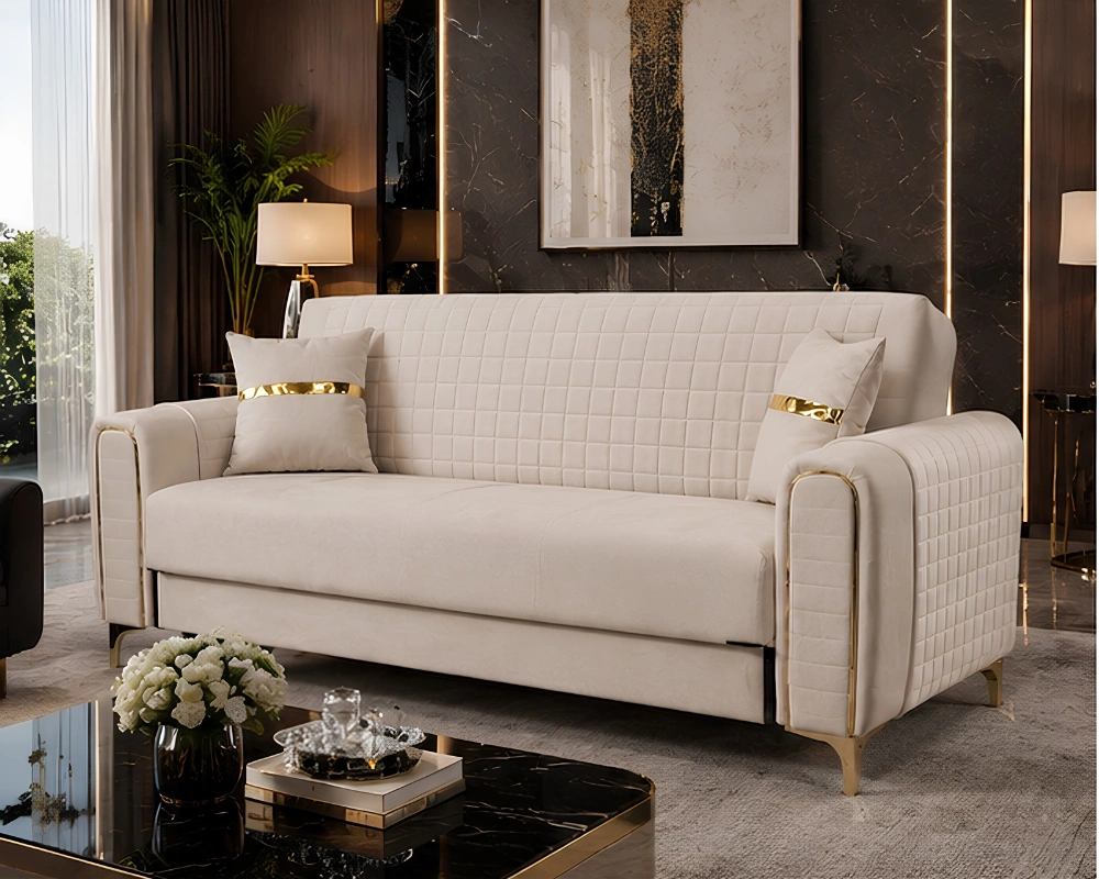 Sofa Bed with Storage – Modern 3 Seater Convertible Sofa Latest Design - Plush Comfort & Stylish Metal Feet - Image 3