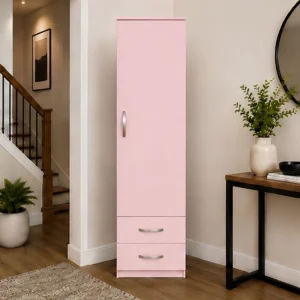 Single Door Wardrobe with Two Storage Drawers
