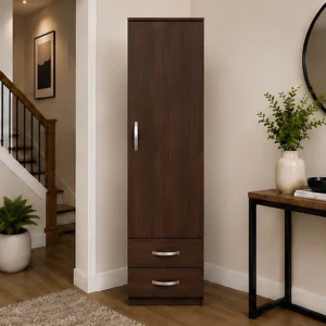 Wooden One Door Wardrobe with Two Drawers