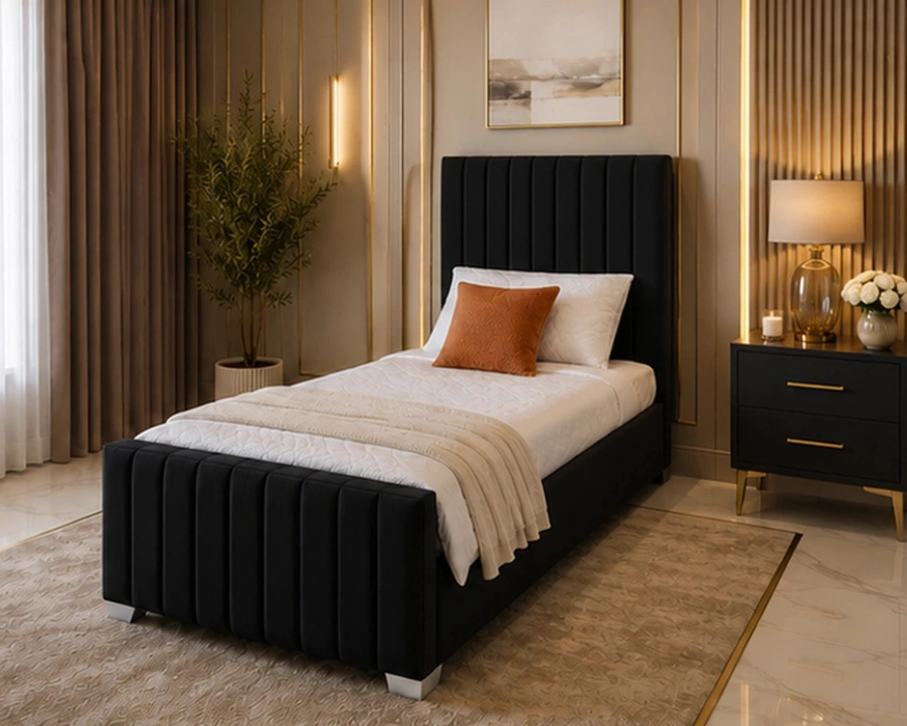 Elegant Panel Line Bed with Mattress Included – 3ft Bed with Mattress - Image 2