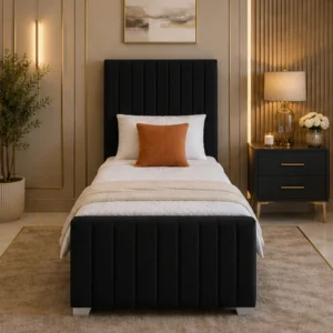 Elegant Panel Line Bed with Mattress Included – 3ft Bed with Mattress