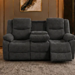 Roma Dark Grey 3 Seater Recliner Sofa – Premium Comfort, Modern Design & Spacious Living Room Seating