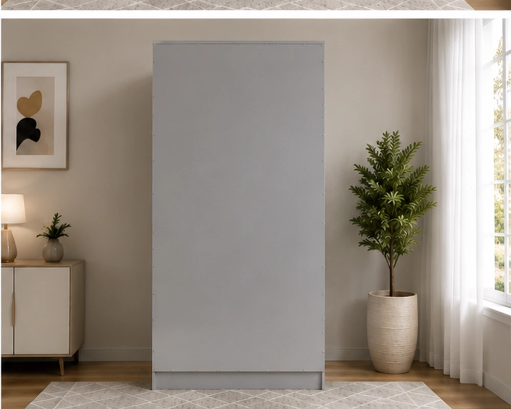 Grey 2 Door Bedroom Wardrobe – 3 Drawer Storage Unit – Modern Design - Image 4