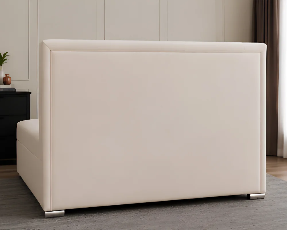 Elegant Ivory Florida King Size Bed with Mattress – 180 × 200 cm 5ft Upholstered Frame - Image 3
