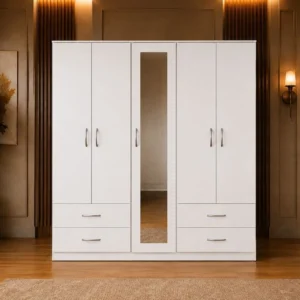 Modern 5 Door Wardrobe with 1 Mirror & 4 Bottom Drawers