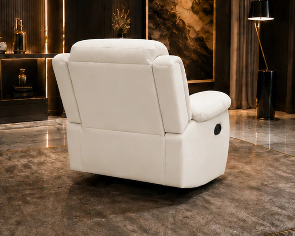Off White Roma 1 Seater Recliner Chair – Modern Luxury Living Room Recliner - Image 4