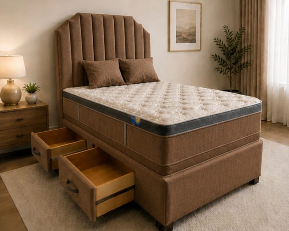 Super King Size Divan Bed with Comfortable Mattress - Image 2
