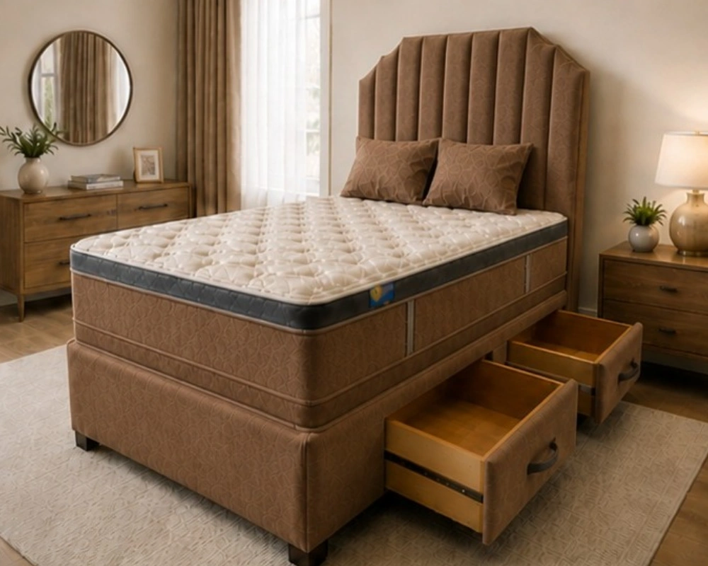 Super King Size Divan Bed with Comfortable Mattress - Image 3
