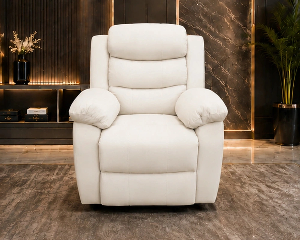 Off White Roma 1 Seater Recliner Chair – Modern Luxury Living Room Recliner
