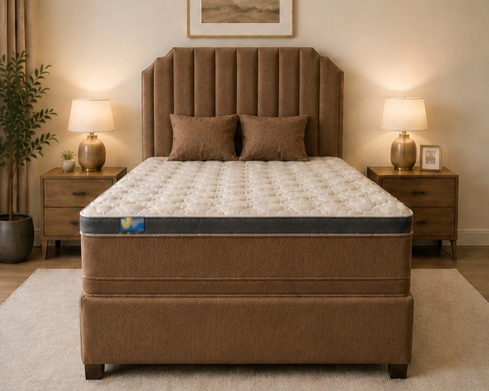 Super King Size Divan Bed with Comfortable Mattress
