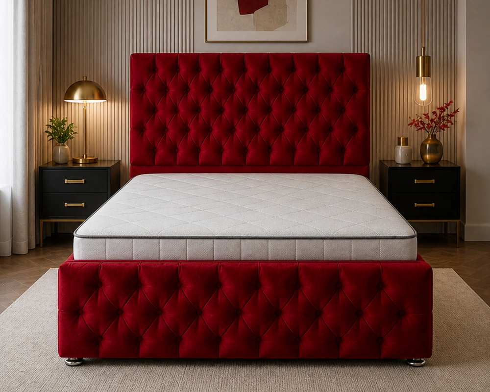 Luxury Double Divan Bed Frame – Elegant Double Bed With Mattress - Image 2