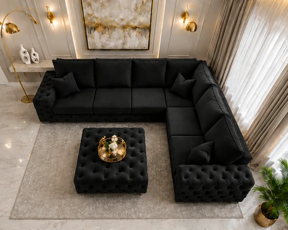 Luxury 5 Seater Corner Sofa – Luxury Deep Buttoned Design - Image 2