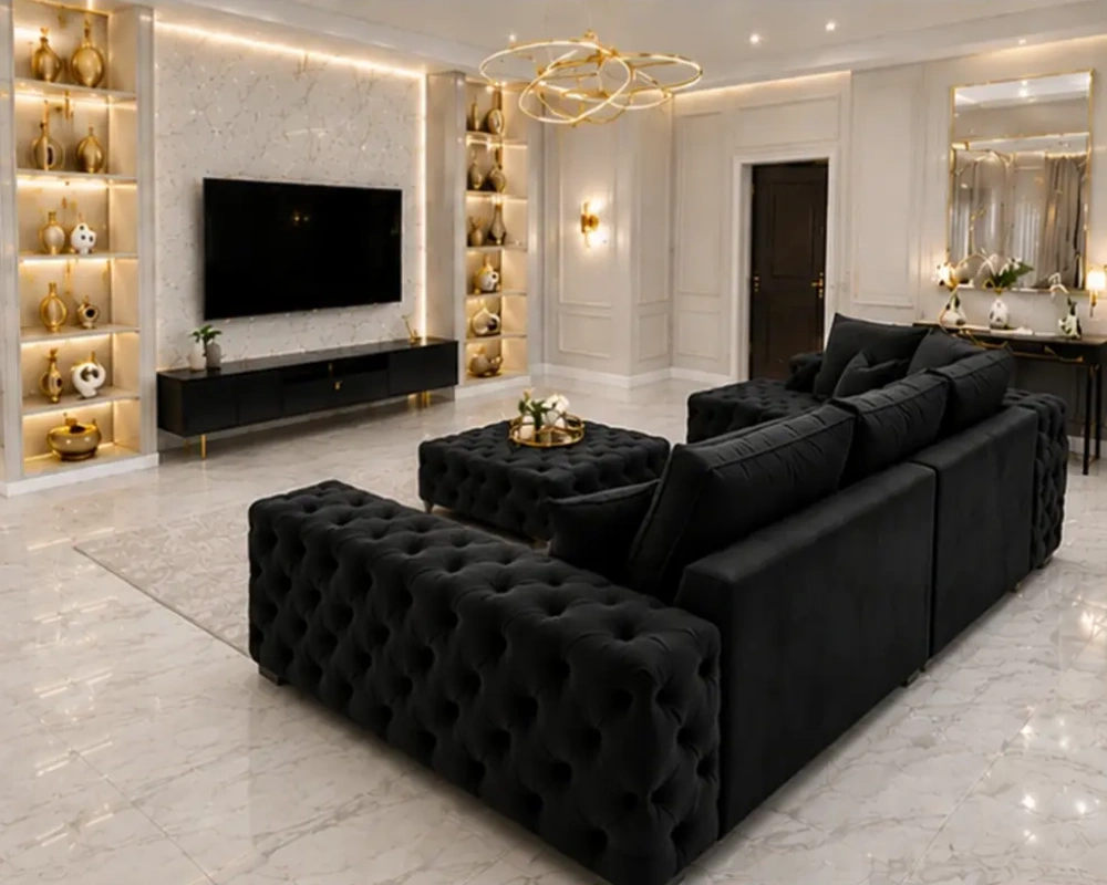 Luxury 5 Seater Corner Sofa – Luxury Deep Buttoned Design - Image 4