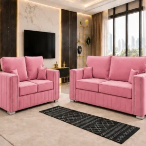 Modern Pink 3+2 Sofa Set – Spacious, Comfortable & Elegant