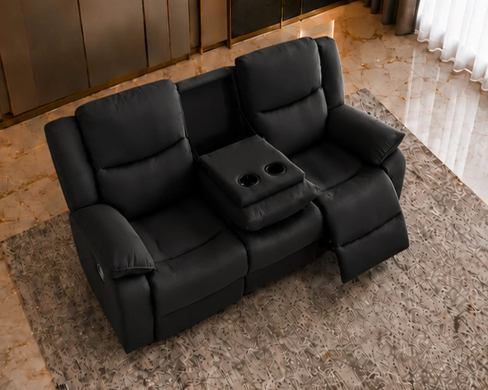 Black Roma 3 Seater Recliner Sofa – Premium Leather Lounge Seating - Image 2