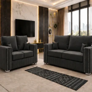 Charcoal 3+2 Seater Sofa Set – Contemporary Comfort with a Premium Loo